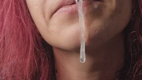 Strings of snot are running down my face.