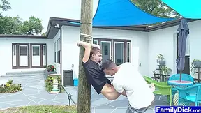 Hunk Finds Twink Tied To A Pole And Fucks Him Raw
