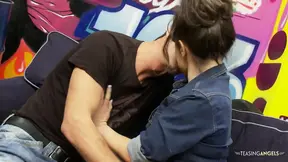 Sloppy kisses excite the brunette for the hardcore pummeling that is about to go down