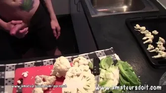 Aussie Muscle Twink Jerks His 9 Inch Huge Cock in Kitchen