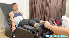 Bound Hung Javier Cums After Blowjob And Kinky Feet Tickling