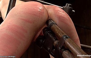 Bound brunette all holes stuffed