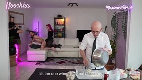 French Slut Fucked In Front Of Her Delivery Guy - Cuckold Boy/girl - Maxime Horns