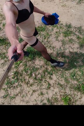 Crossdressing Exhibitionism in Public Park
