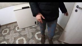 Slutty domina in dirty down-jacket and Uggs gets ass worship