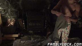 Dad shoves his giant dick in stepsons tight little ass