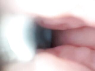 Goo in Cervix Wide Stretching Snatch Endoscope!