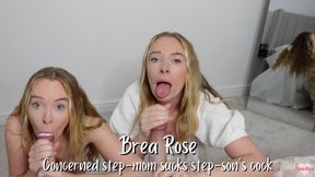 Concerned step-mom sucks step-son's cock