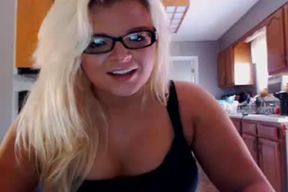 super-fucking-hot thick blondie Busts jizz On Her Floor