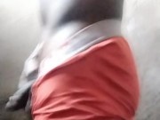 Shirtless Black Gay Boy Pissing In Public Toilet (Dablackpee)