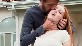 Adorable redhead teen shagged by her dad's friend