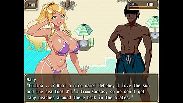 Summer Pick Up Beach [ HENTAI game PornPlay ] Couple having raw sex at public beach !