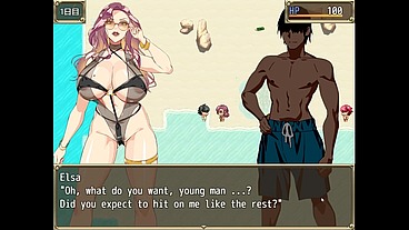Summer Pick Up Beach [ HENTAI game PornPlay ] Couple having raw sex at public beach !