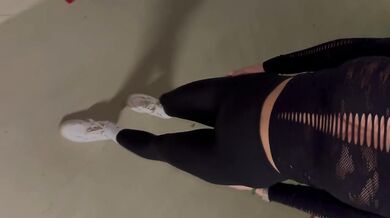 rammed hard in the parking lot as their risky secret leaked cum from her pink pussy