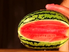 water melon cum - fucking a melon and cumming