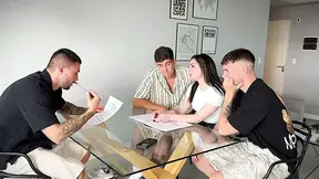 Argentine girl gives her pussy to her teacher and classmates - Almendra Gala, Brady Bud, Raul Bud & Yeri Blue