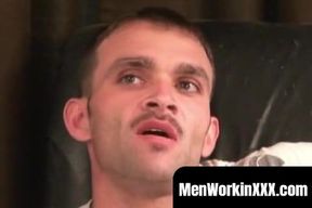 MenWorkinXXX.com - Hairy amateur jerks off after an interview and achieves solo orgas