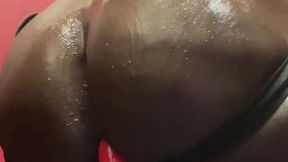 oiled black ass prostate massage