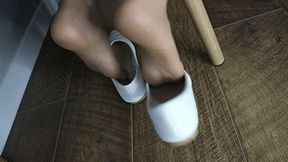 White ballet flats shoeplay AVI