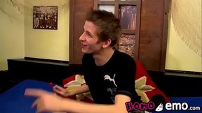 Lollipop fetish twink Timmy Clark ass drilled missionary