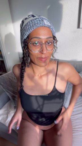 Thick & Dark Bush Babe Proudly Shows Off Her Hairy Pussycat