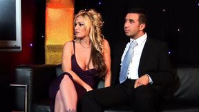 Busty blondes lick and suck the same stick before fucking