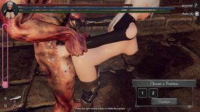 orc monster fucks warrior s tight pussy and cums inside