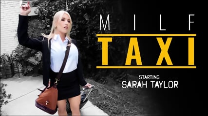 sarah taylor busty milf get s in the right taxi.