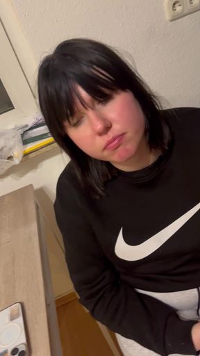 18 Year Old Loves to Suck in Kitchen