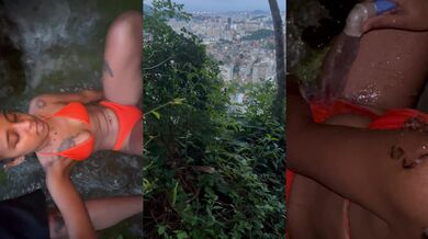 Dluquinha’s raw public spanking in Rio’s smoky forest