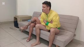 Argentine beauty's huge ass filled with milk after losing bet