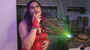 Holly Cox in Sexy Smoking Cigar with laser lights