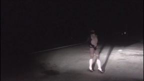 Slut Walk Fetish Dressed on the Side of the Highway Almost Naked