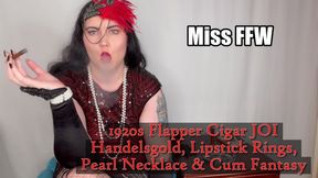 1920s Flapper Cigar JOI Handelsgold Lipstick Rings Pearl Necklace Cum Fantasy