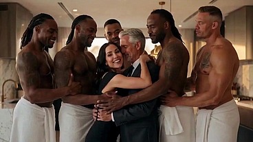 The BEST #101 (((( PERFECT COUPLE )))) Little HOT WIFE in GANGBANG with 5 BBC! Free Wife Released Stretched gaped wrecked naughty girl creampie amador big pussy anal hard big dick [AI Generated]