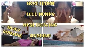NOSE FETISH - BLOWING - HONKS - NOISY SNIFFING