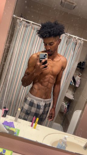 Jerking off in the bathroom after church