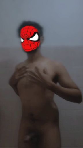Hyderabadi boy flexing his body and average dick in the bathroom he has a hot body