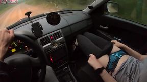 Hitchhiker sucks my cock and allows to fuck to get a free ride