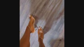 Slipping off my soft slippers to strut in sexy heels