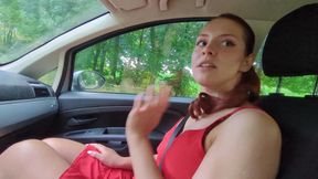 I Got Fucked Outdoors in the Car Like a Slut and I Eat His Cum