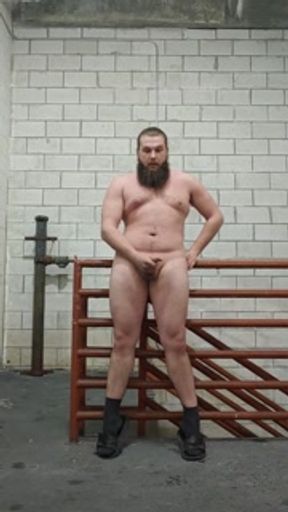 Jacking off in the stairwell of a parking garage until I cum! Ugh I'm always so horny!!!