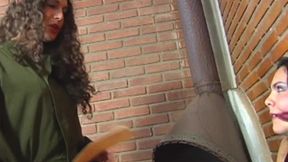 transgender nikki montero dominates and punish ts laisa lins in a dungeon