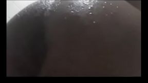 Petite Ebony Shows Off Ass In The Shower