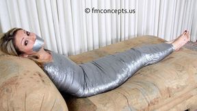 Golden Haired Heroine Samantha Ryan Struggles In Silver Duct Tape!