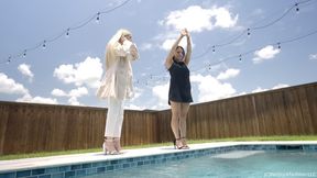 Reina Teaches Amber How to Do a Dive Fully Dressed