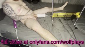 Repeatedly Edged From Fleshlight Fucking Machine While Plugged