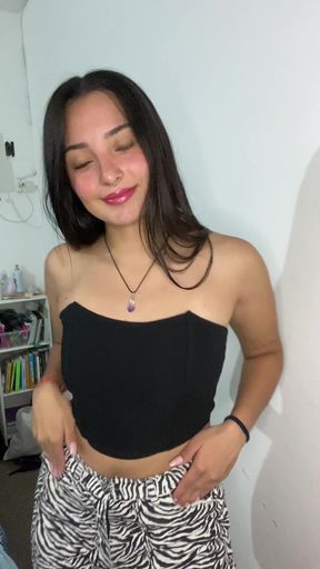 Teeny bopper shows off her tits on OnlyFans