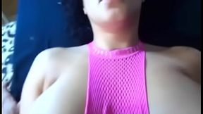 Natural tit amateur gives a sloppy shaved pussy blowjob in homemade hardcore sex