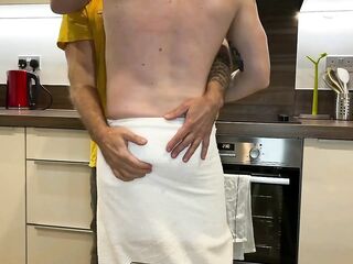 Hung Aged Barebacks Ginger Weenie in the Kitchen